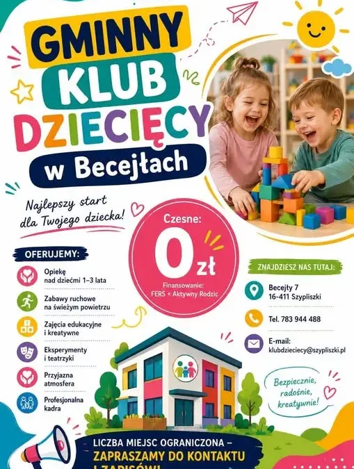 Gminny Klub Dziecięcy w Becejłach wciąż przyjmuje zapisy na nowy rok szkolny