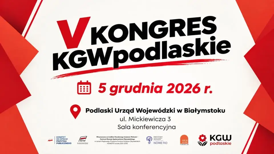 V Kongres KGW podlaskie – znamy datę! Zapiszcie sobie 5 grudnia 2026
