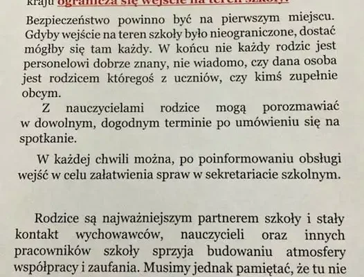 Szkoła w Suwałkach apeluje o czujność po incydentach. Zaleca procedurę 4U