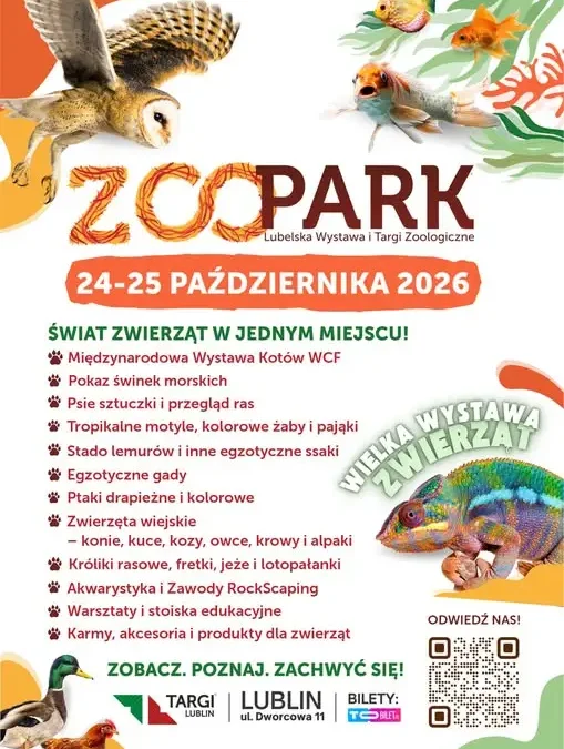 ZOOPARK 2026 w Lublinie – jesienna edycja targów zoologicznych już 24–25 października