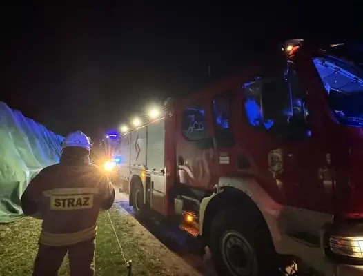 Pożar sadzy w Ługielach – interwencja czterech jednostek straży pożarnej