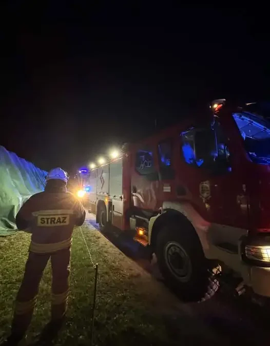 Pożar sadzy w Ługielach – interwencja czterech jednostek straży pożarnej