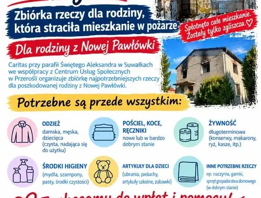 Zbiórka dla rodziny z Nowej Pawłówki po pożarze – jak pomóc?