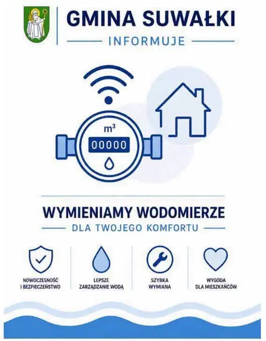 Gmina Suwałki: bezpłatna wymiana wodomierzy z zdalnym odczytem w kilkunastu miejscowościach