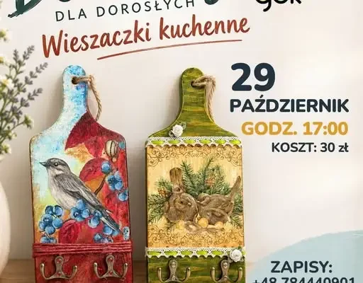 Kreatywne warsztaty dla dorosłych: kuchenne wieszaczki w Ośrodku Czytelnictwa i Kultury Gminy Suwałki