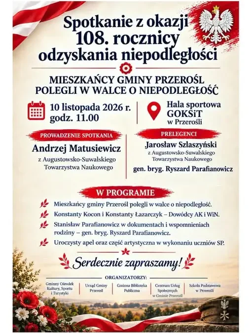 Przerośl uczci 108. rocznicę niepodległości – spotkanie 10 listopada